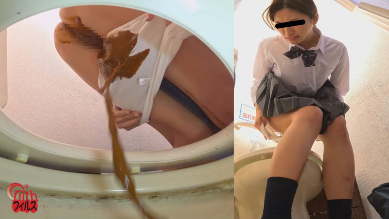 満員電車でJKがまさかのウンチお漏らし!純白パンティが真っ茶色に…